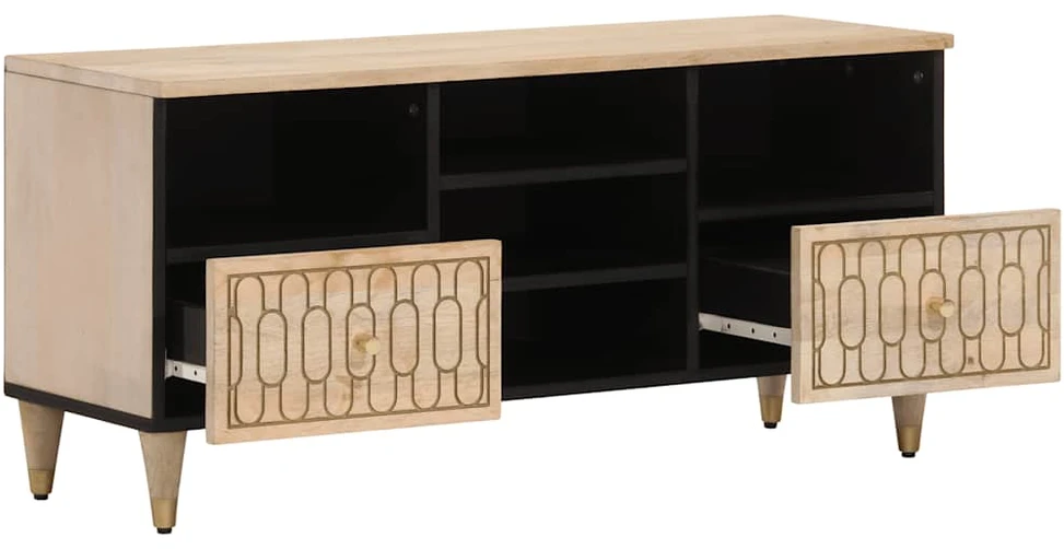 TV staliukas Televizoriaus spintelė, 100x33x46cm, mango medienos masyvas