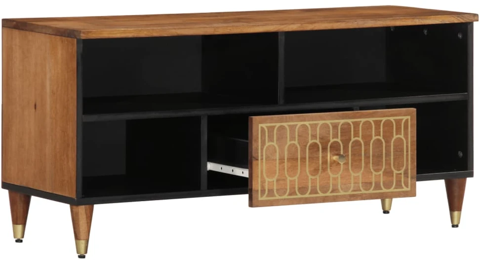 Televizoriaus spintelė, 100x33x46cm, mango medienos masyvas