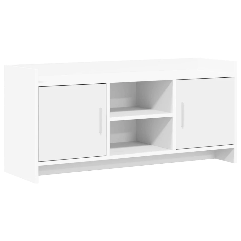 TV staliukas Televizoriaus spintelė 102 x 33 x 47 cm Balta Apdirbta mediena