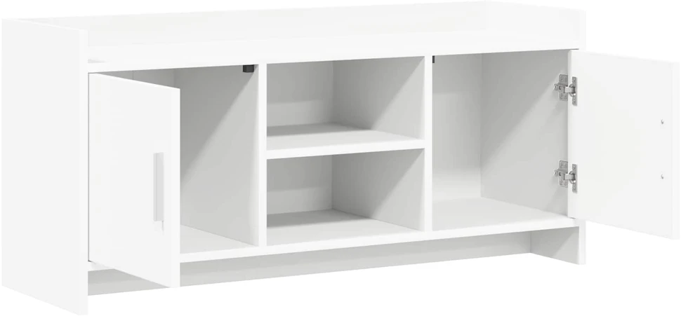 TV staliukas Televizoriaus spintelė 102 x 33 x 47 cm Balta Apdirbta mediena