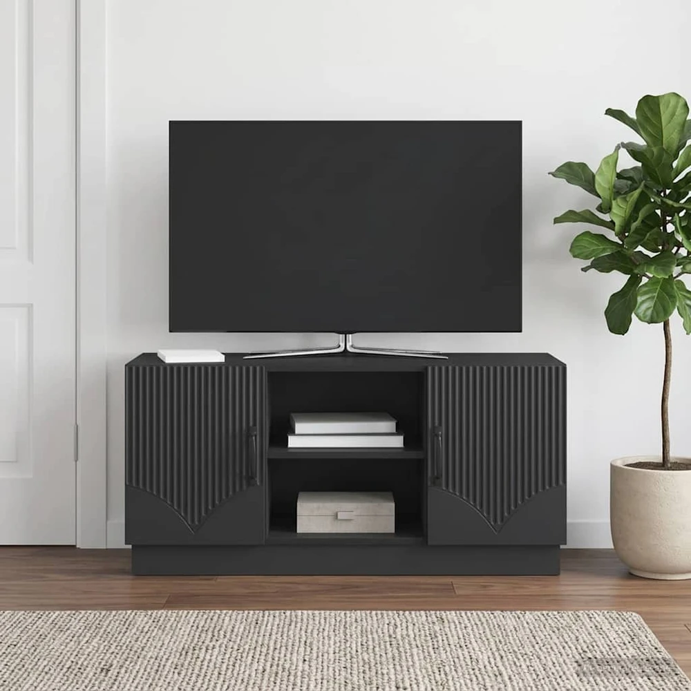 TV staliukas Televizoriaus spintelė 102 x 34,5 x 47 cm Juoda