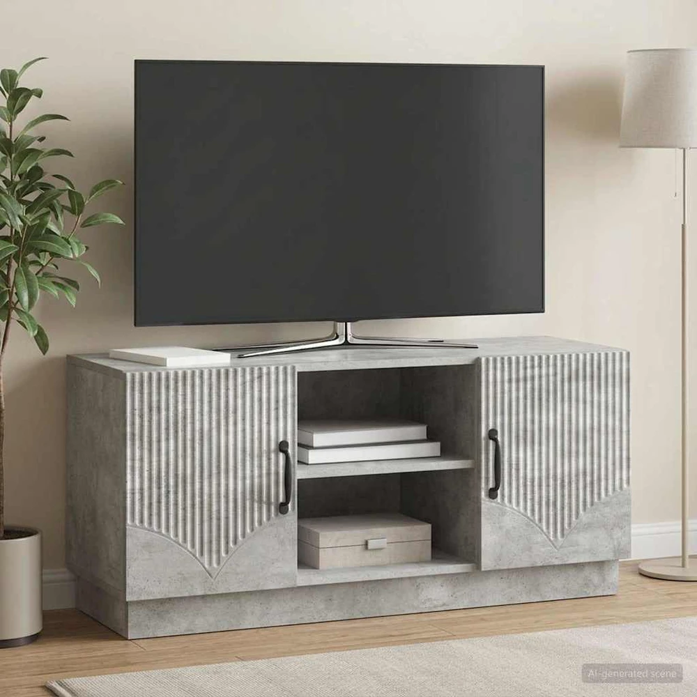 TV staliukas Televizoriaus spintelė 102 x 34,5 x 47 cm Betono pilka