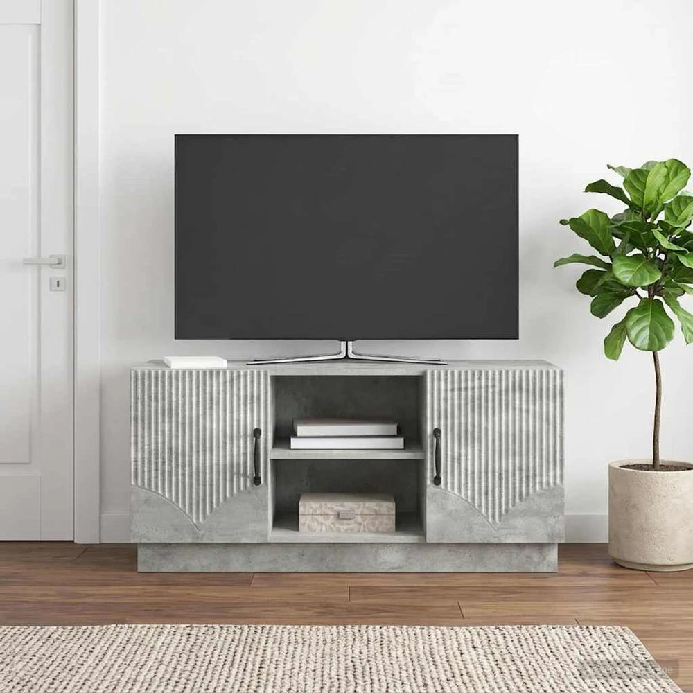 TV staliukas Televizoriaus spintelė 102 x 34,5 x 47 cm Betono pilka
