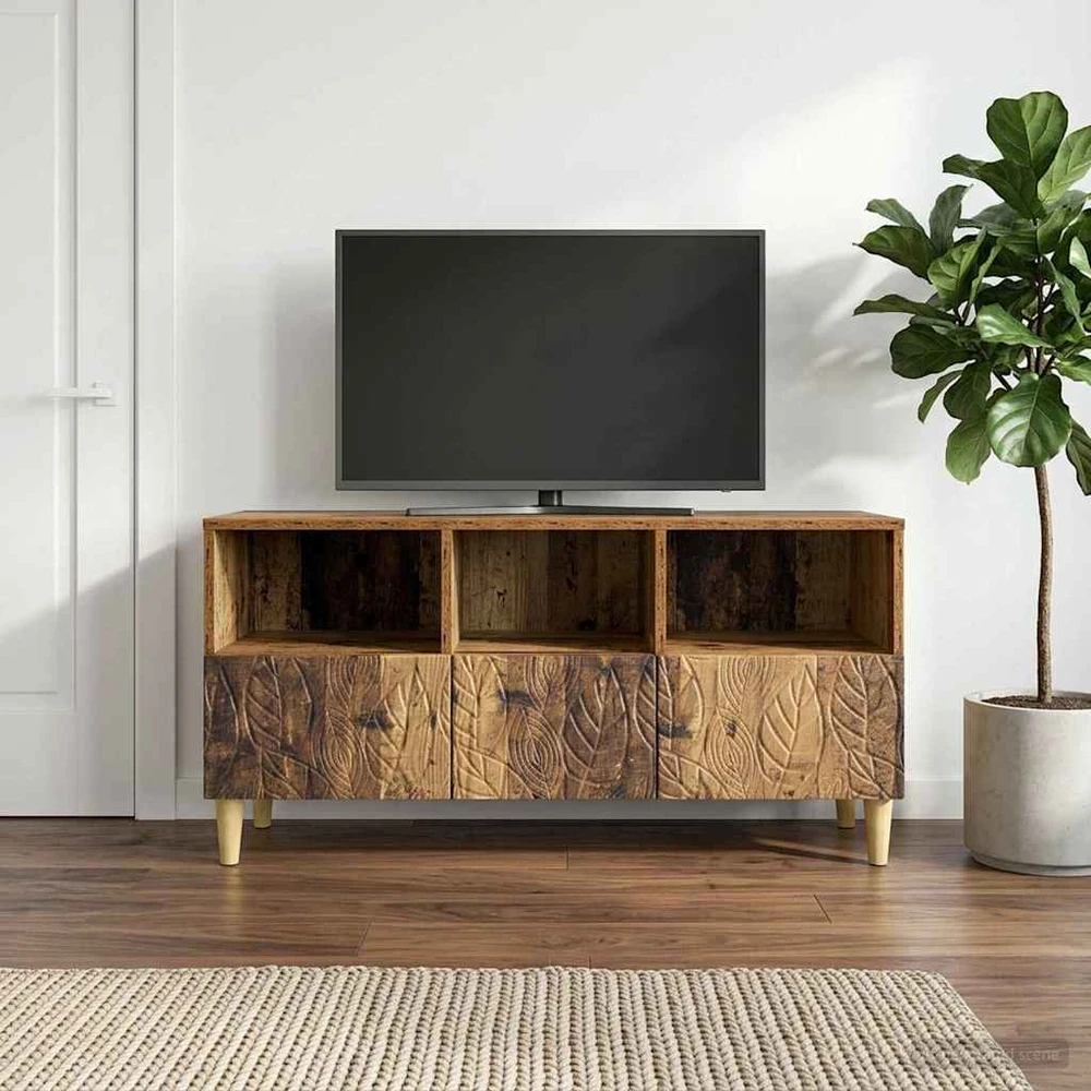 TV staliukas Televizoriaus spintelė 102 x 34,5 x 50 cm Sendintos medienos