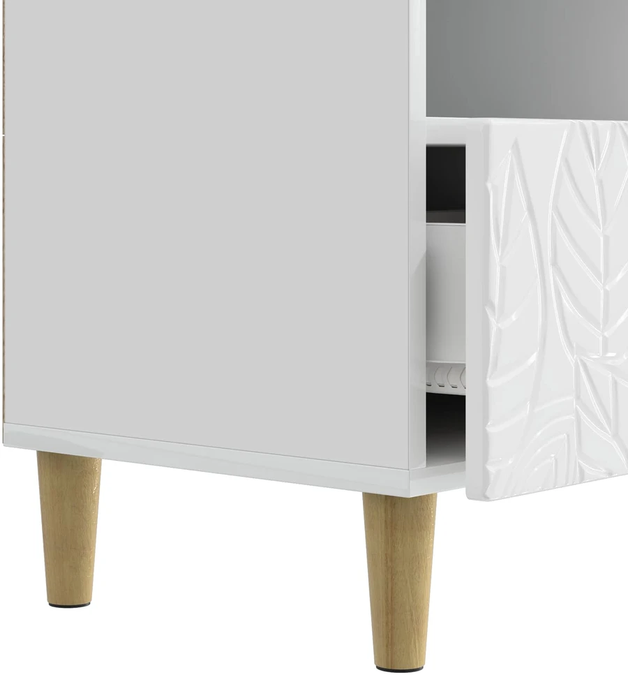 TV staliukas Televizoriaus spintelė 102 x 34,5 x 50 cm Itin blizgi balta