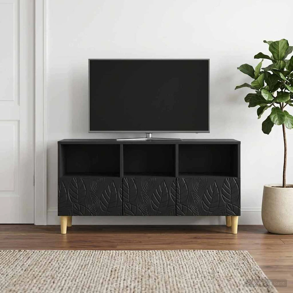 TV staliukas Televizoriaus spintelė 102 x 34,5 x 50 cm Juoda