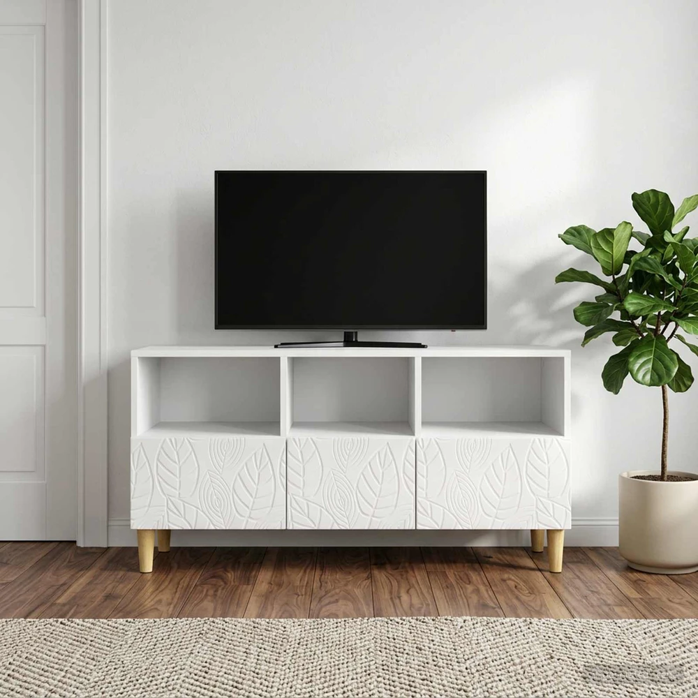 TV staliukas Televizoriaus spintelė 102 x 34,5 x 50 cm Itin blizgi balta