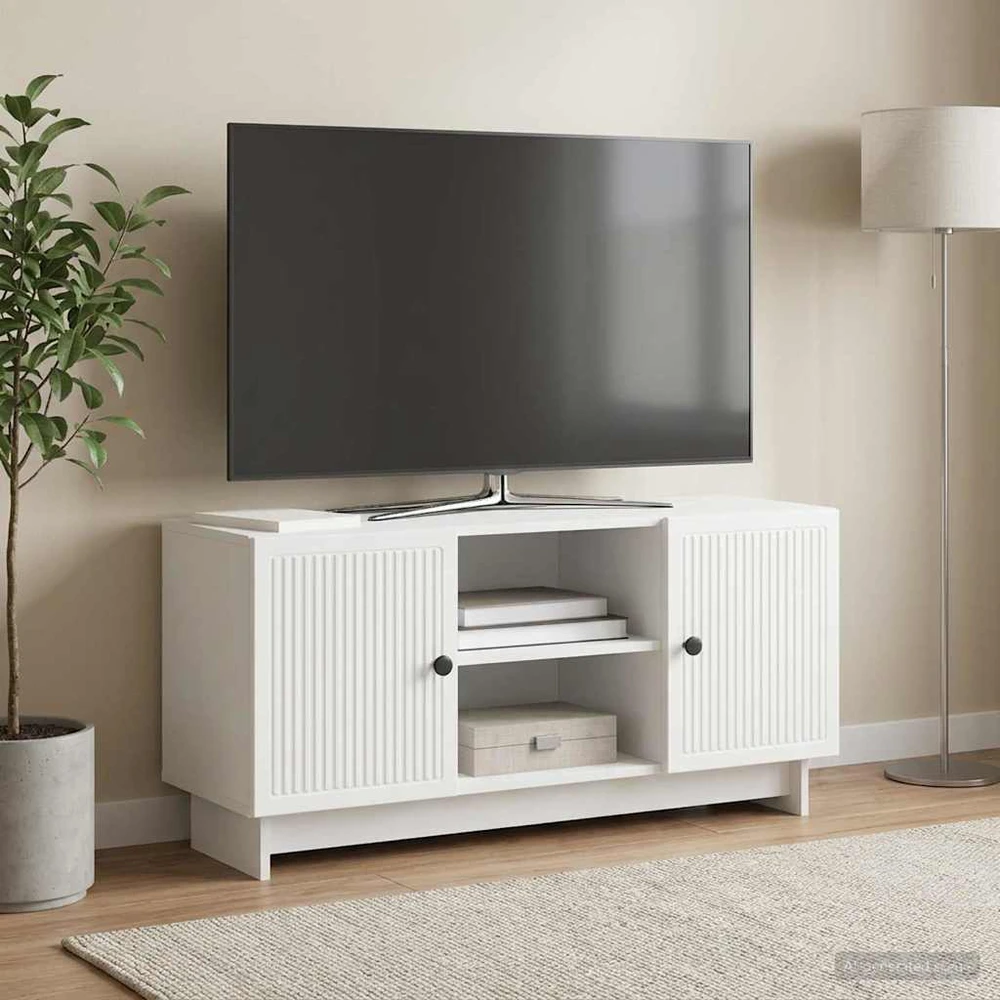 TV staliukas Televizoriaus spintelė 102 x 34,5 x 50 cm Balta