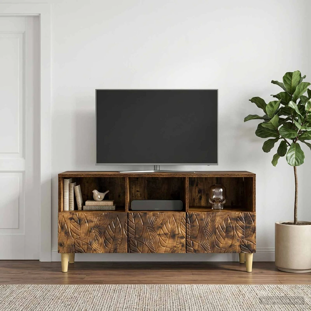 TV staliukas Televizoriaus spintelė 102 x 34,5 x 50 cm Dūminio ąžuolo