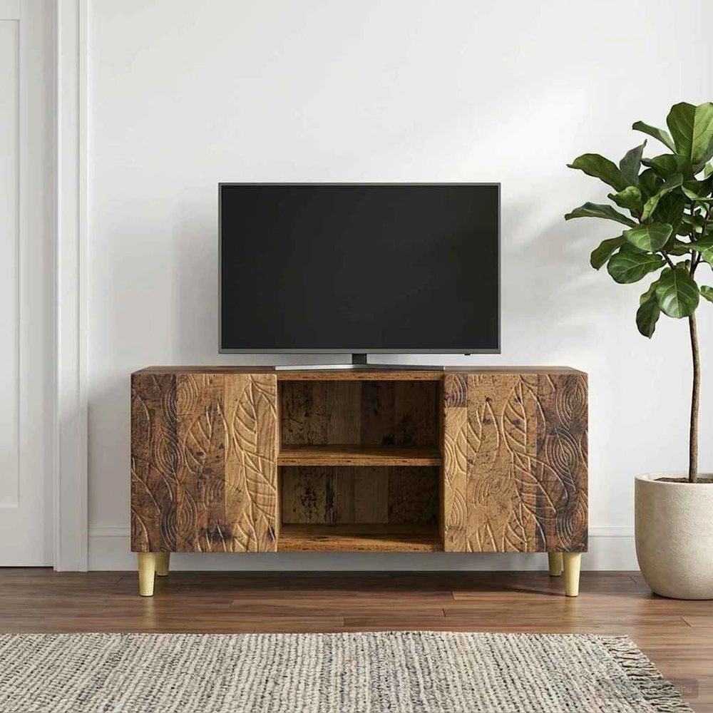 TV staliukas Televizoriaus spintelė 102 x 34,5 x 50 cm Sendintos medienos