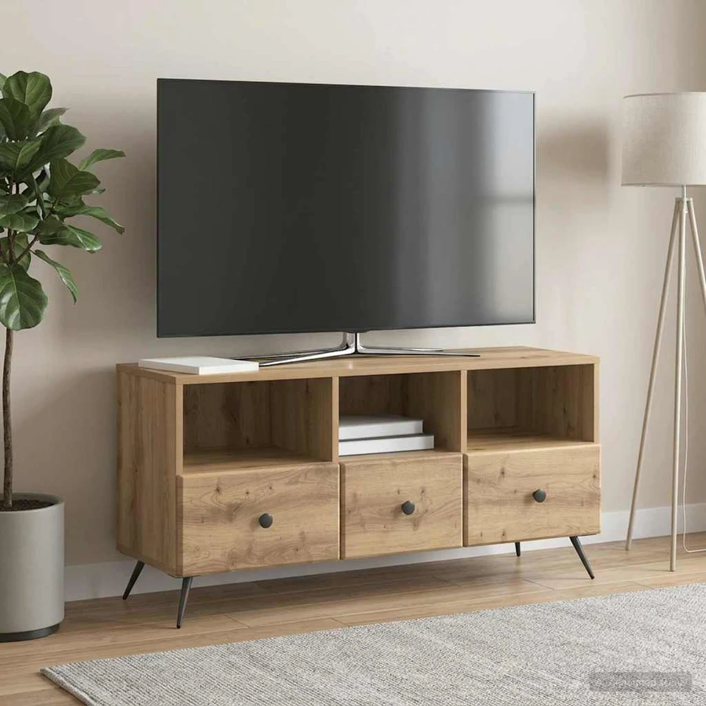 TV staliukas Televizoriaus spintelė 102 x 34,5 x 50 cm Artisano ąžuolo