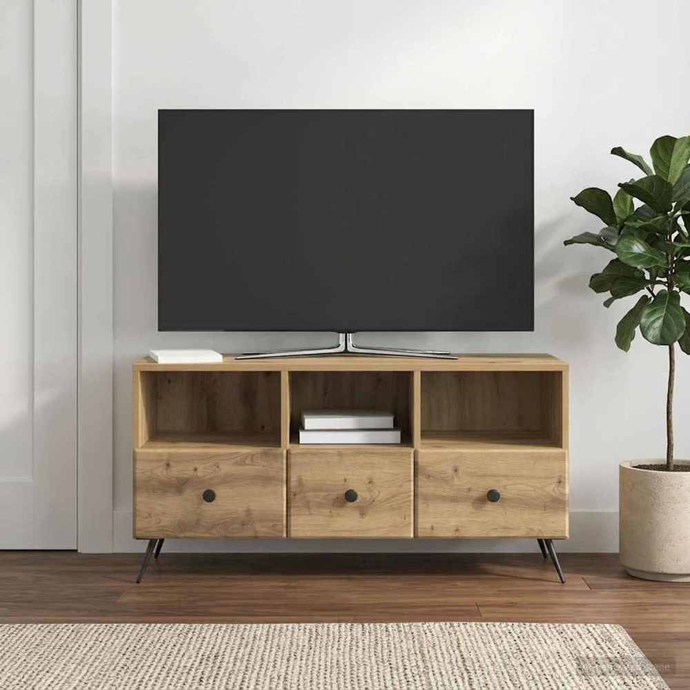 TV staliukas Televizoriaus spintelė 102 x 34,5 x 50 cm Artisano ąžuolo