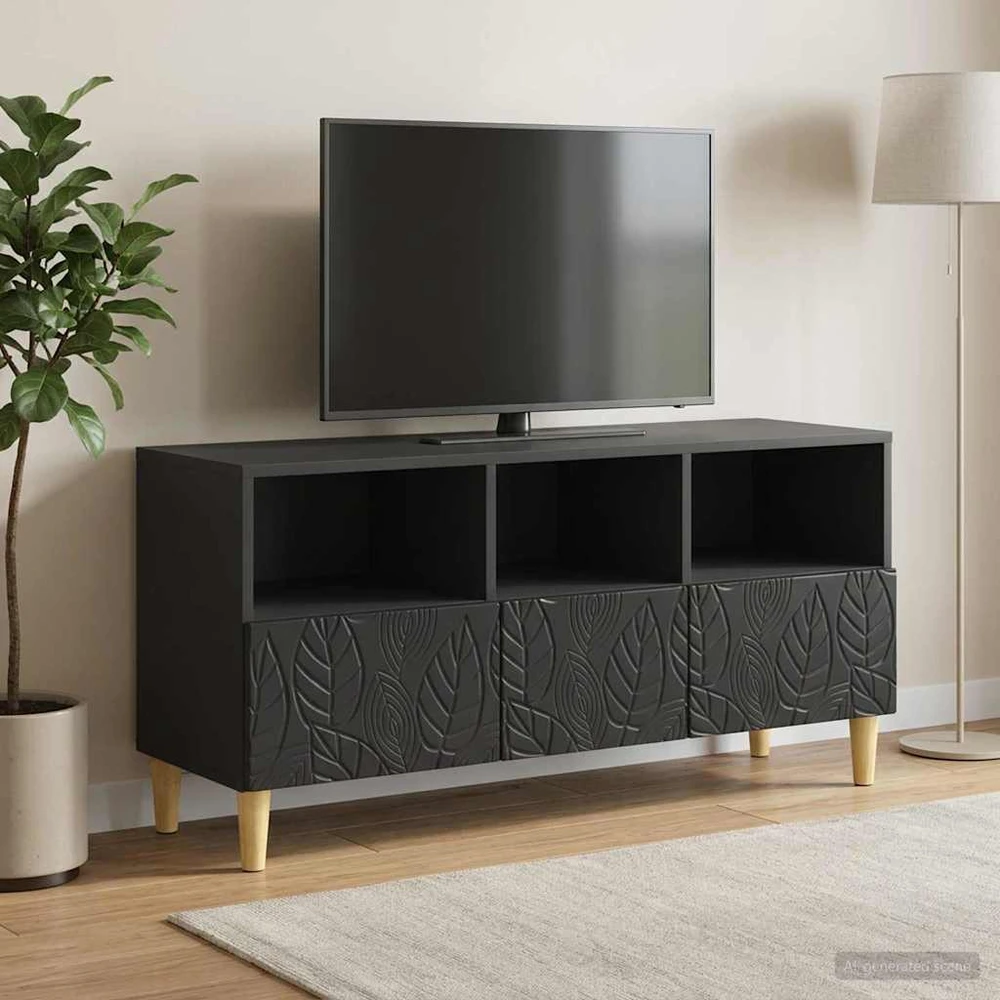 TV staliukas Televizoriaus spintelė 102 x 34,5 x 50 cm Juoda