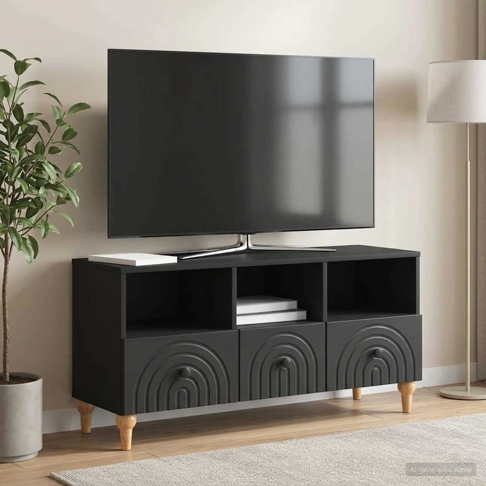 TV staliukas Televizoriaus spintelė 102 x 34,5 x 50 cm Juodas
