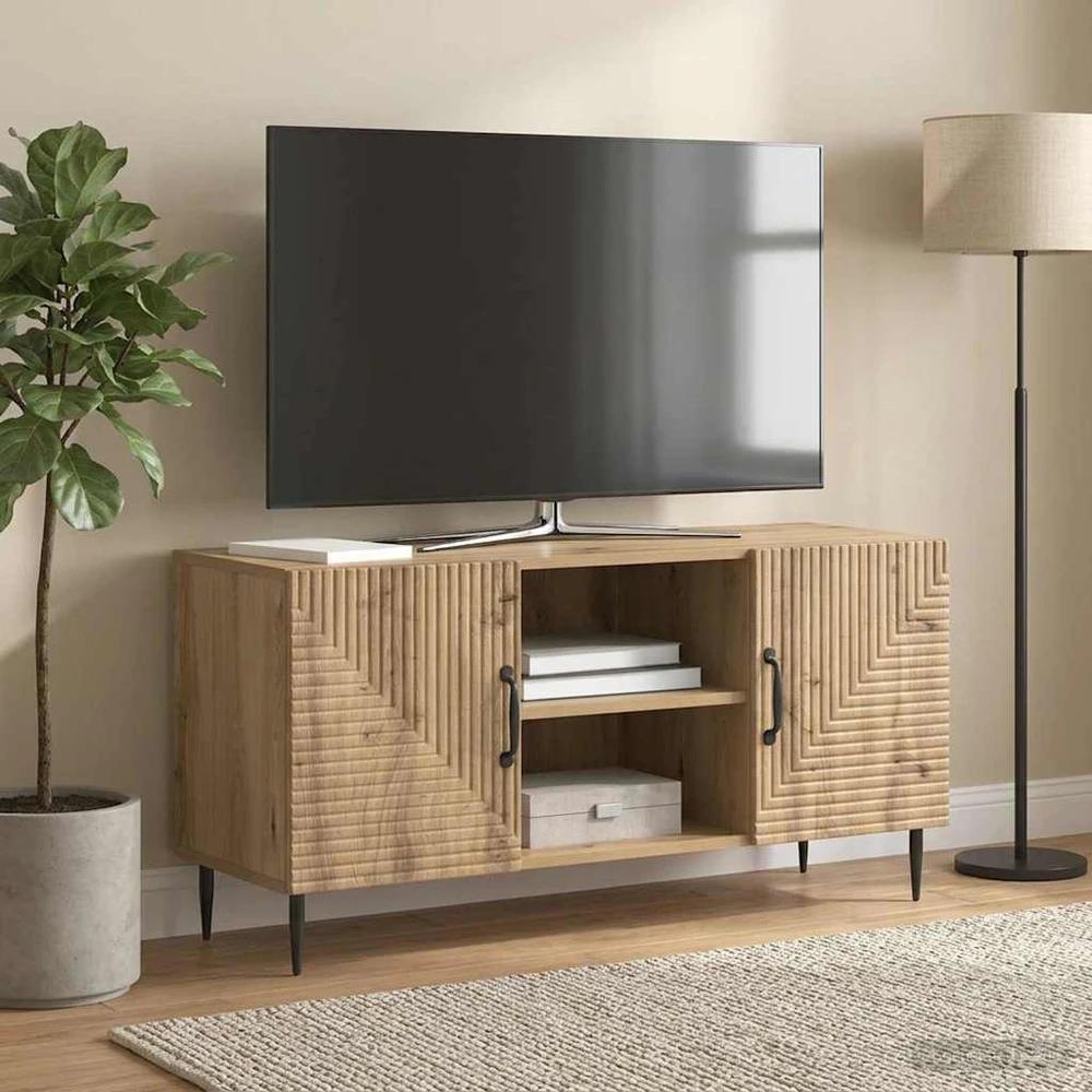 TV staliukas Televizoriaus spintelė 102 x 34,5 x 50 cm Artisano ąžuolo