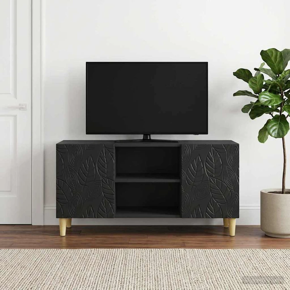 TV staliukas Televizoriaus spintelė 102 x 34,5 x 50 cm Juoda