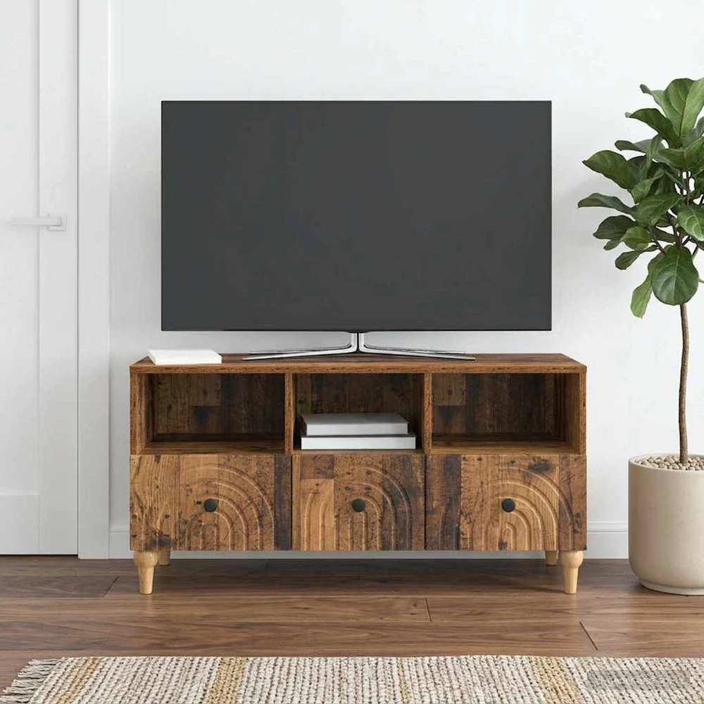 TV staliukas Televizoriaus spintelė 102 x 34,5 x 50 cm Senas medis
