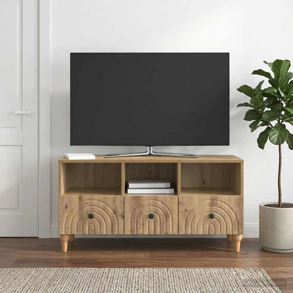 TV staliukas Televizoriaus spintelė 102 x 34,5 x 50 cm Amatinė Ąžuolas