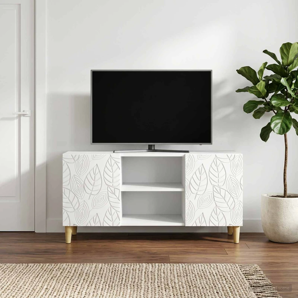 TV staliukas Televizoriaus spintelė 102 x 34,5 x 50 cm Balta