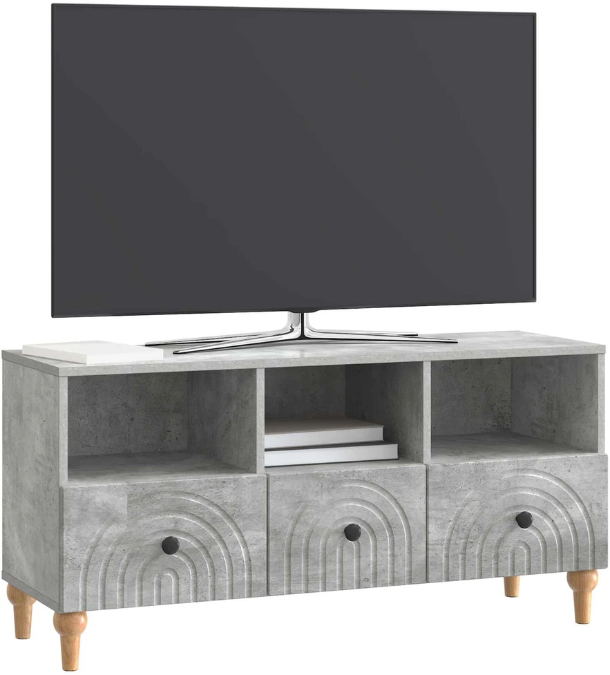 TV staliukas Televizoriaus spintelė 102 x 34,5 x 50 cm Betono Pilka