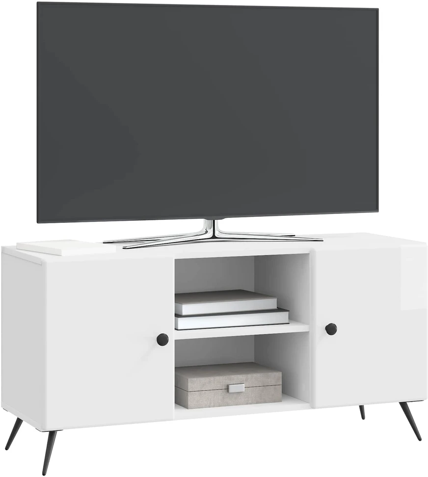 TV staliukas Televizoriaus spintelė 102 x 34,5 x 50 cm Itin blizgi balta