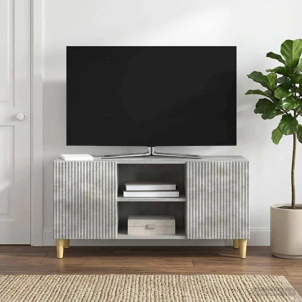 TV staliukas Televizoriaus spintelė 102 x 34,5 x 50 cm Betono pilka