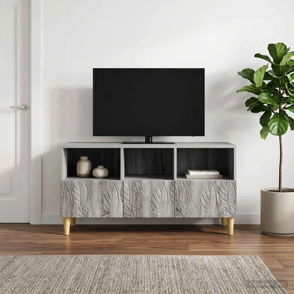 TV staliukas Televizoriaus spintelė 102 x 34,5 x 50 cm Pilka Sonoma