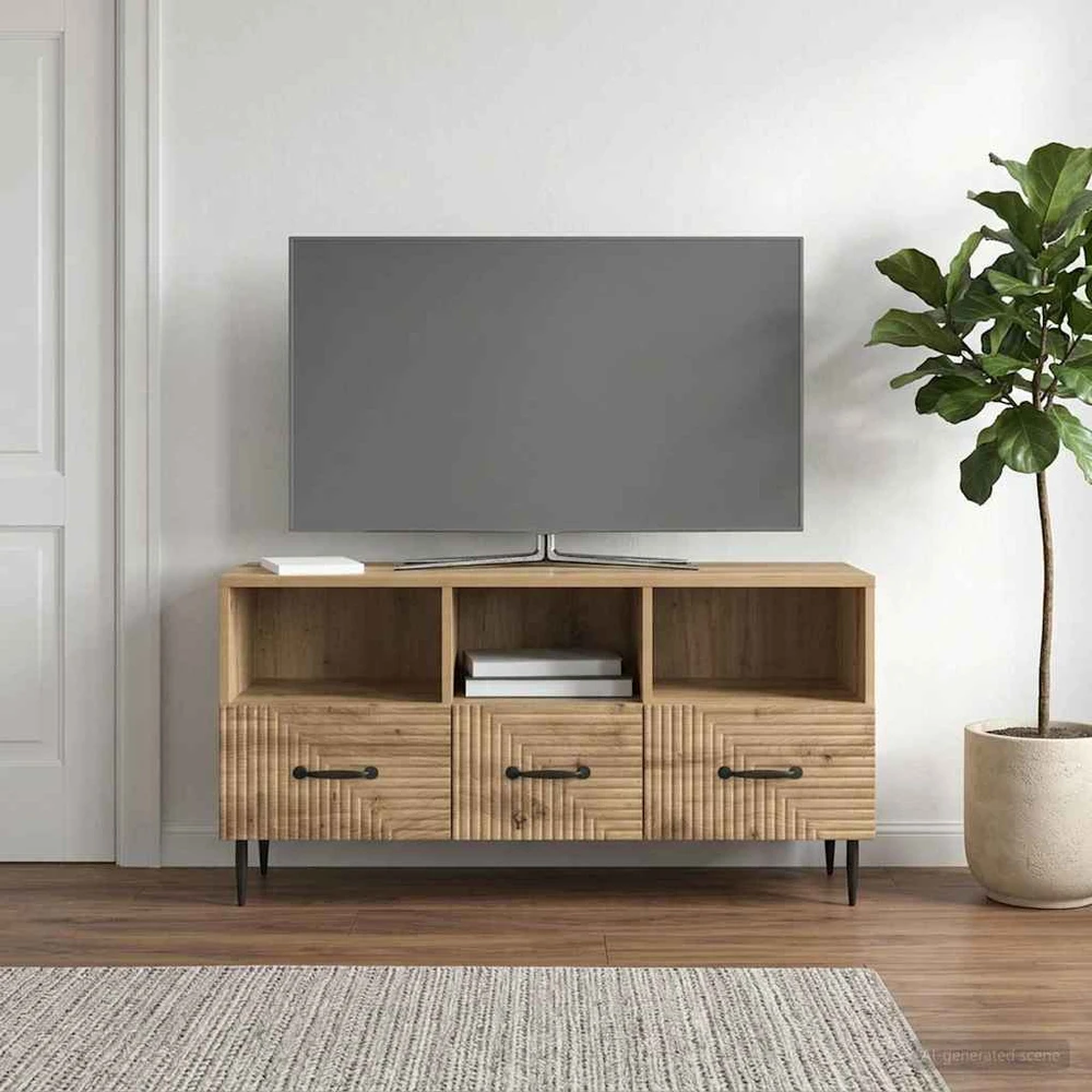 TV staliukas Televizoriaus spintelė 102 x 34,5 x 50 cm Artisano ąžuolo