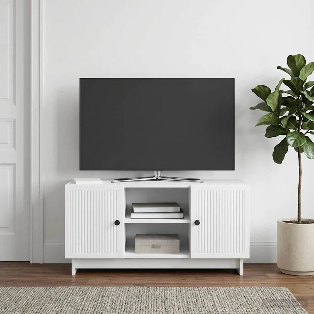 TV staliukas Televizoriaus spintelė 102 x 34,5 x 50 cm Balta