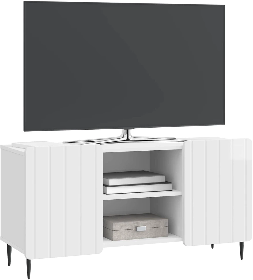 TV staliukas Televizoriaus spintelė 102 x 34,5 x 52 cm Itin blizgi balta