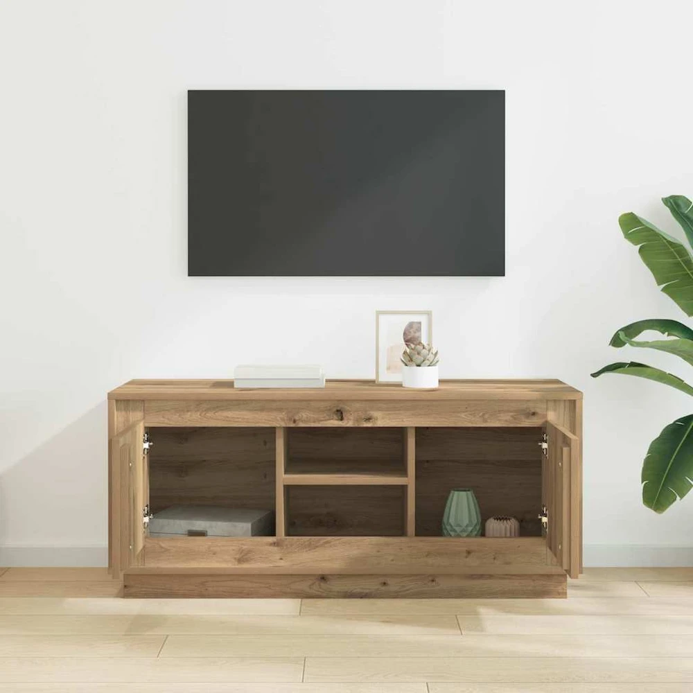 TV staliukas Televizoriaus spintelė 102 x 35 x 45 cm Amatininkų ąžuolas