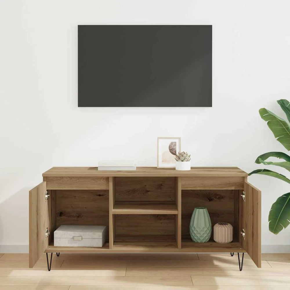 TV staliukas Televizoriaus spintelė 104 x 35 x 50 cm Amatininkų ąžuolas