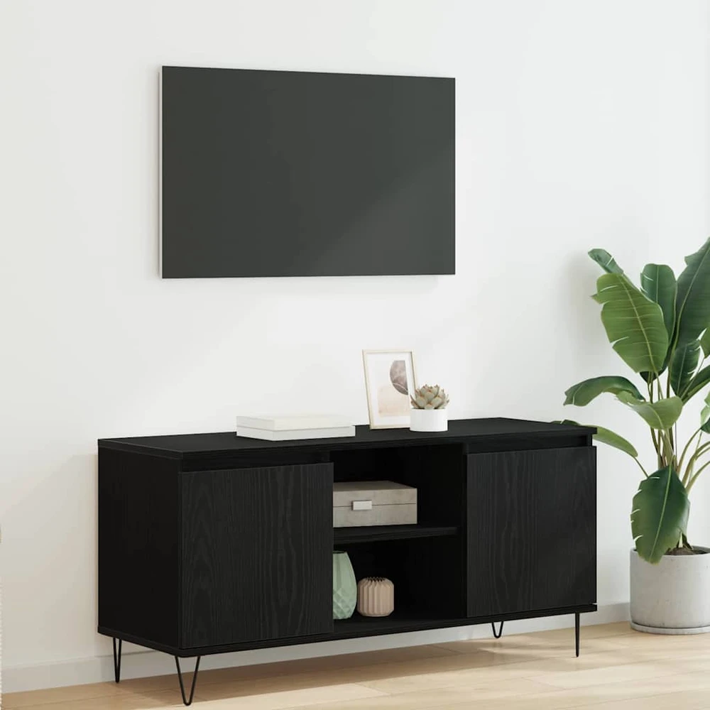 TV staliukas Televizoriaus spintelė 104 x 35 x 50 cm Juodas ąžuolas