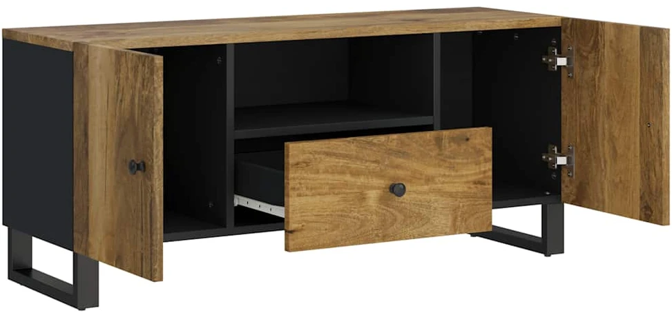 TV staliukas Televizoriaus spintelė, 105x33,5x46cm, mango/apdirbta mediena