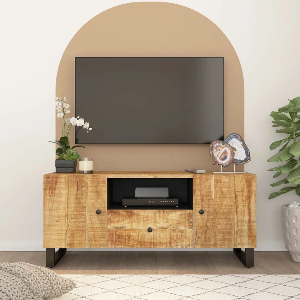 TV staliukas Televizoriaus spintelė, 105x33,5x46cm, mango/apdirbta mediena