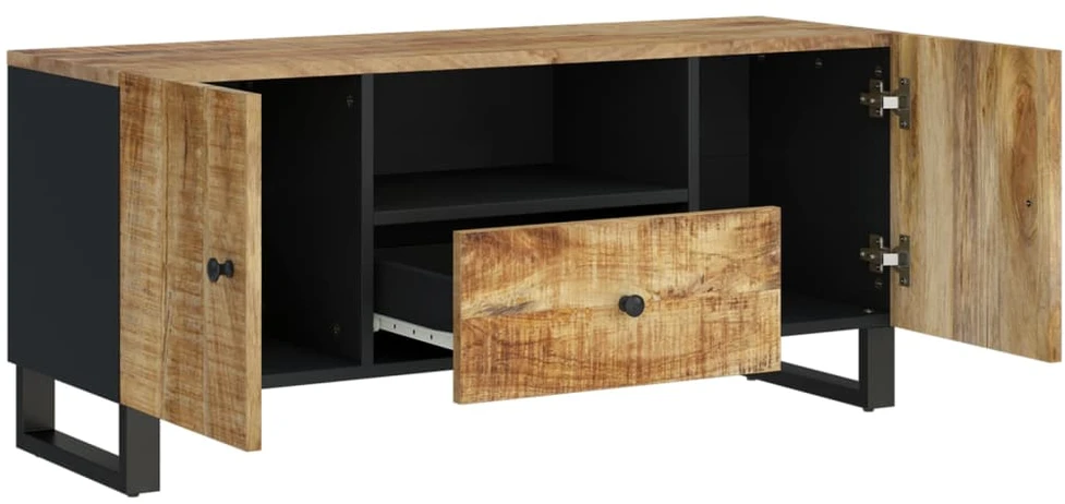 TV staliukas Televizoriaus spintelė, 105x33,5x46cm, mango/apdirbta mediena