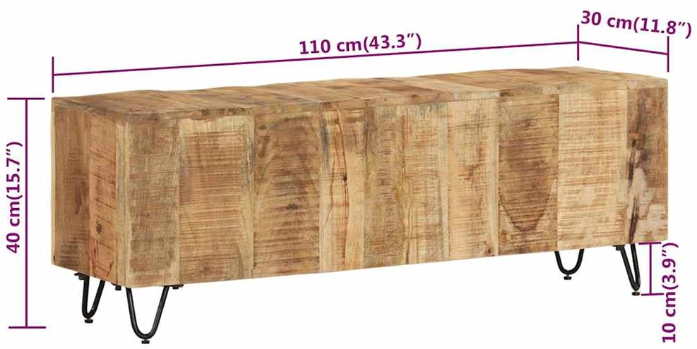 TV staliukas Televizoriaus spintelė, 110x30x40cm, mango medienos masyvas