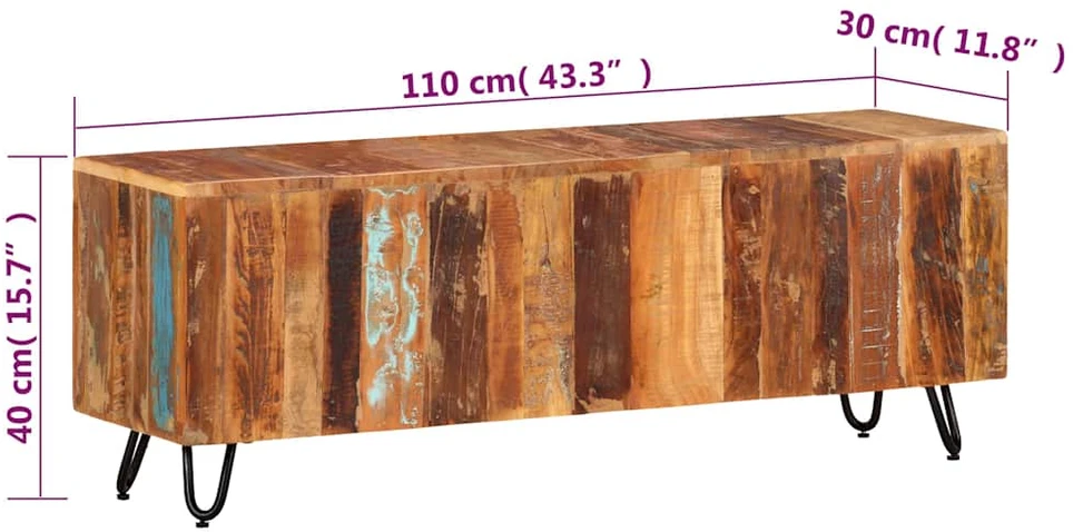 TV staliukas Televizoriaus spintelė, 110x30x40cm, perdirbta mediena