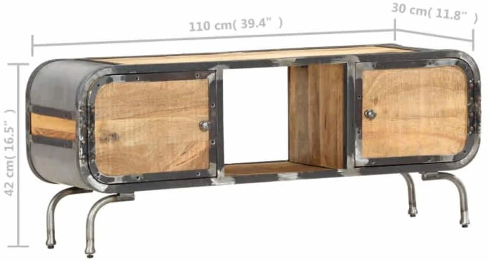 TV staliukas Televizoriaus spintelė, 110x30x42cm, mango medienos masyvas