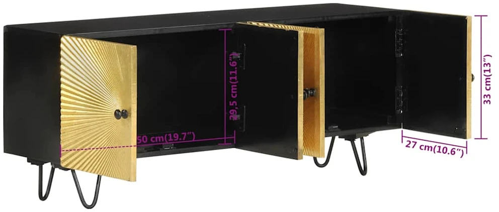 TV staliukas Televizoriaus spintelė, 110x30x45cm, mango medienos masyvas