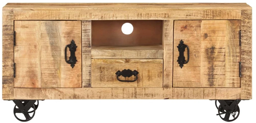 TV staliukas Televizoriaus spintelė, 110x30x50cm, neapdorota mango mediena