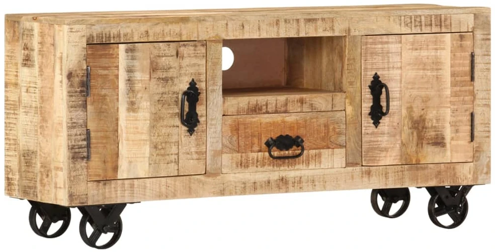 TV staliukas Televizoriaus spintelė, 110x30x50cm, neapdorota mango mediena