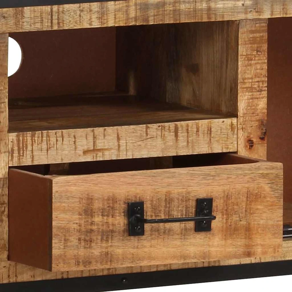 TV staliukas Televizoriaus spintelė, 110x31x46cm, neapdorota mango mediena