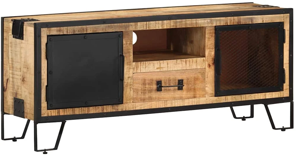 TV staliukas Televizoriaus spintelė, 110x31x46cm, neapdorota mango mediena