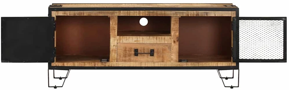TV staliukas Televizoriaus spintelė, 110x31x46cm, neapdorota mango mediena