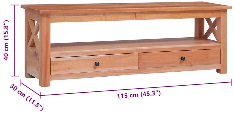 TV staliukas Televizoriaus spintelė, 115x30x40cm, raudonmedžio masyvas