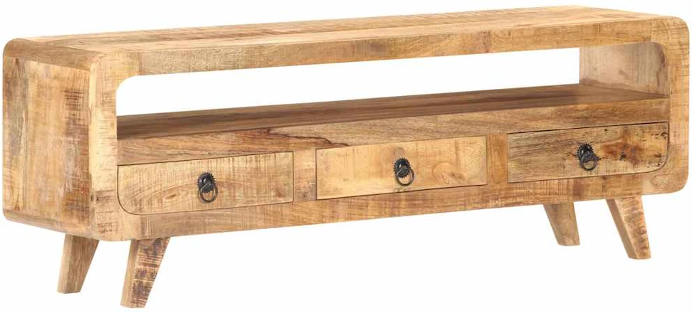 TV staliukas Televizoriaus spintelė, 117x30x41cm, neapdorota mango mediena