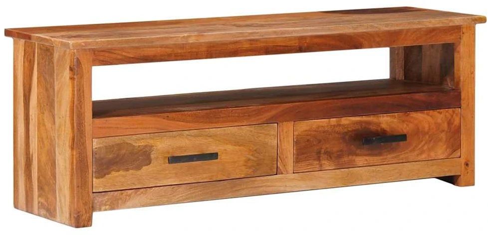 TV staliukas Televizoriaus spintelė, 118x30x40cm, rausv. dalb. med. masyvas