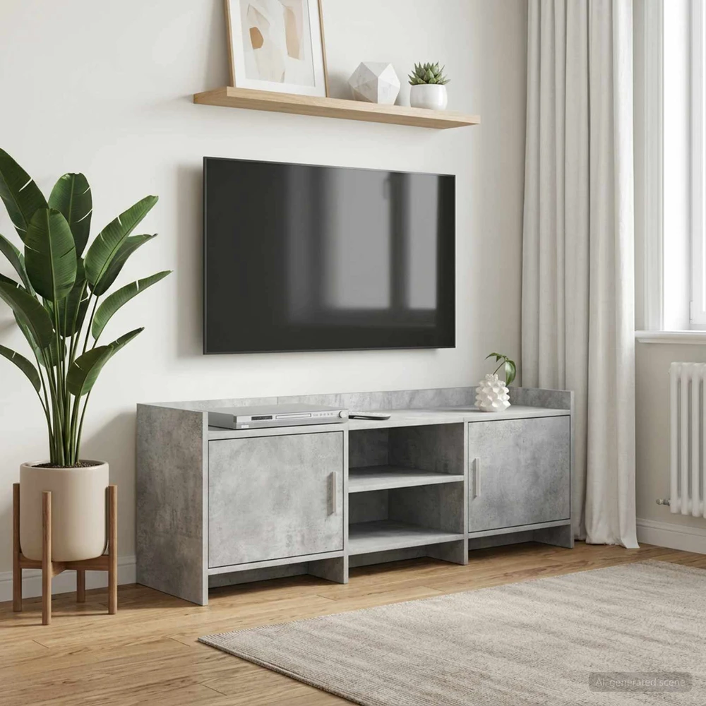 TV staliukas Televizoriaus spintelė 130 x 33 x 47 cm Betono pilka