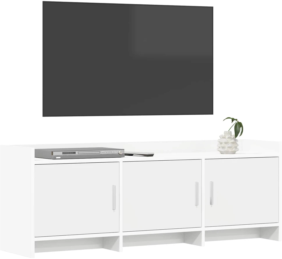 TV staliukas Televizoriaus spintelė 130 x 33 x 47 cm Balta Apdirbta mediena